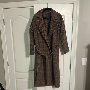 Levi's Brown Checkered Trench Coat